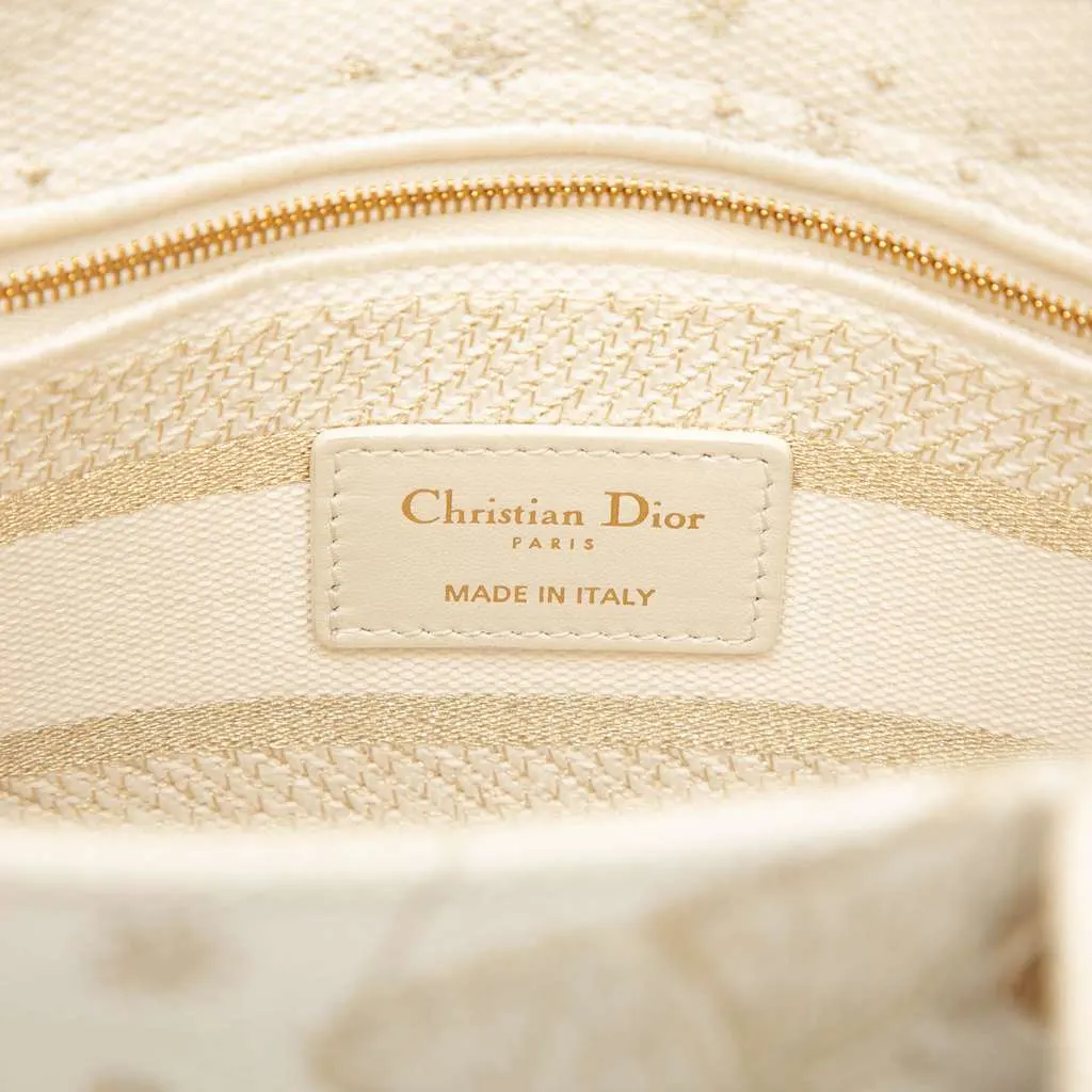 Dior Medium Embroidered Canvas Butterfly Zodiac Lady D Lite White Canvas Good - Box View
