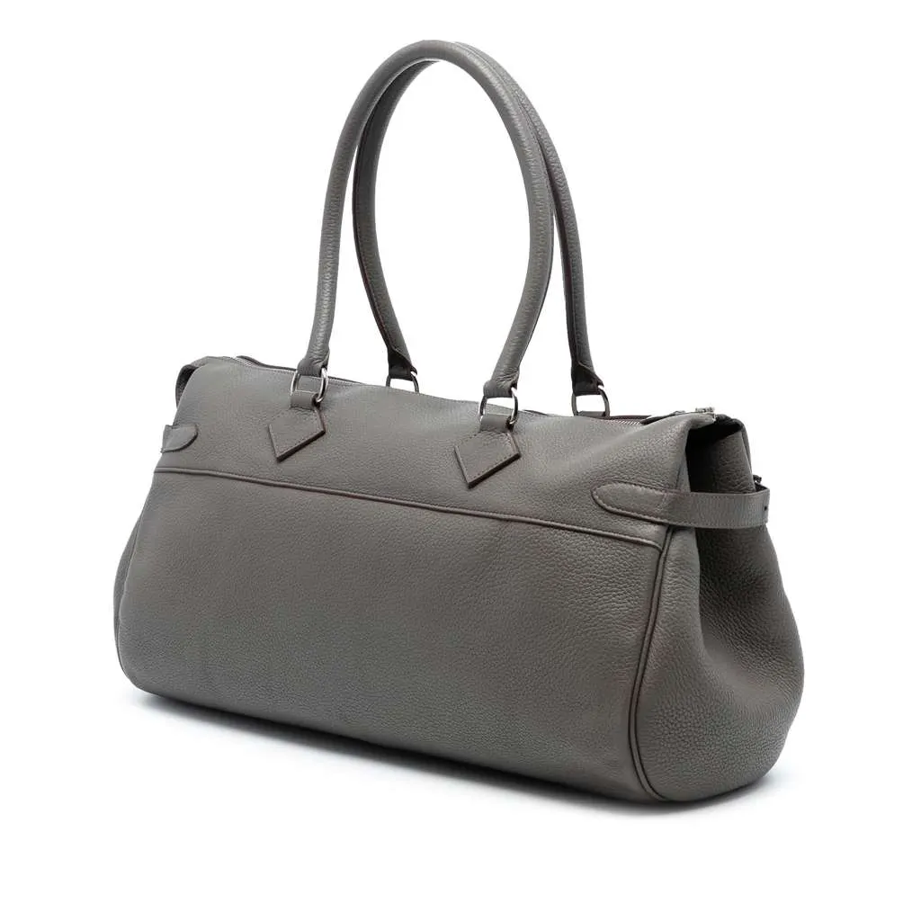 Hermès Clemence Atlas 42 Grey Leather Very good - Back View