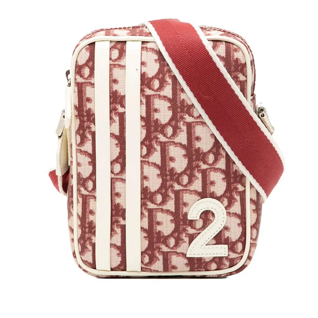 Dior Oblique Trotter Coated Canvas No.2 Crossbody Red Canvas Very good - Front View