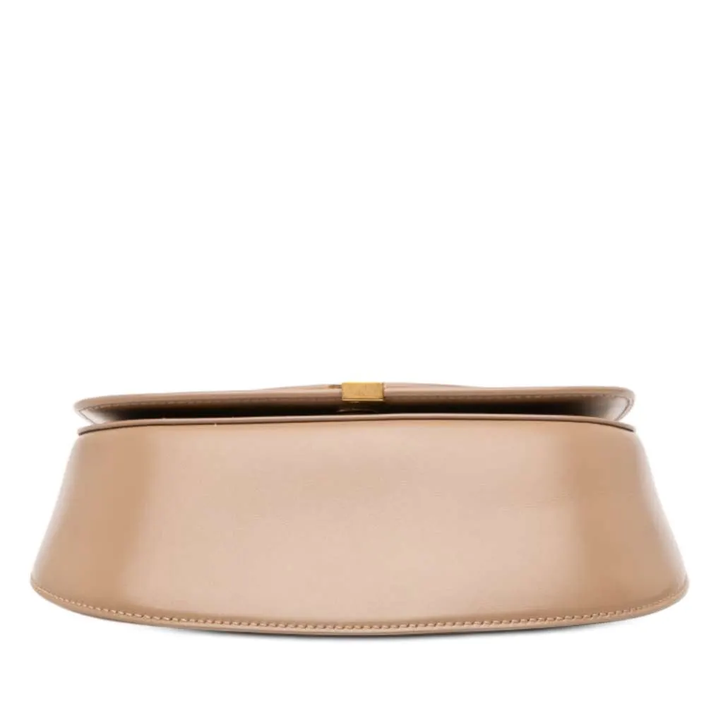 Saint Laurent Mini Calfskin Voltaire Top Handle Bag in Box Brown Leather Good - Inside View