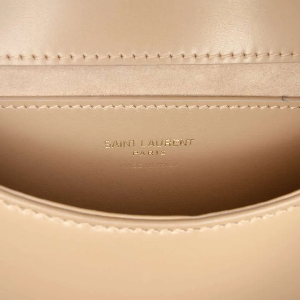 Saint Laurent Mini Calfskin Voltaire Top Handle Bag in Box Brown Leather Good - Box View