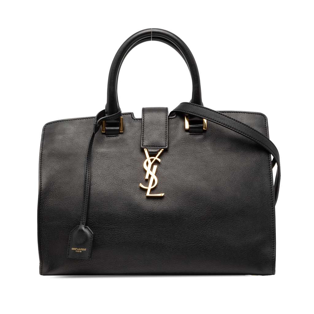 Saint Laurent Small Leather Monogram Cabas Satchel