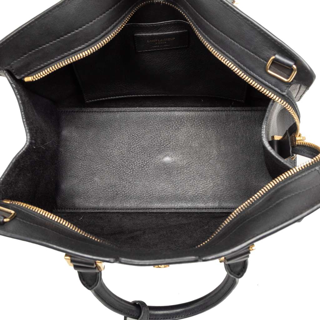 Saint Laurent Small Leather Monogram Cabas Satchel - 4