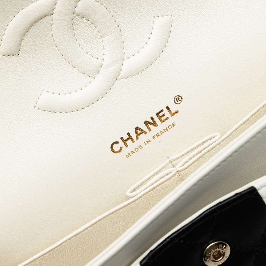 Chanel Medium Classic Bi Stripe Lambskin Double Flap - 5