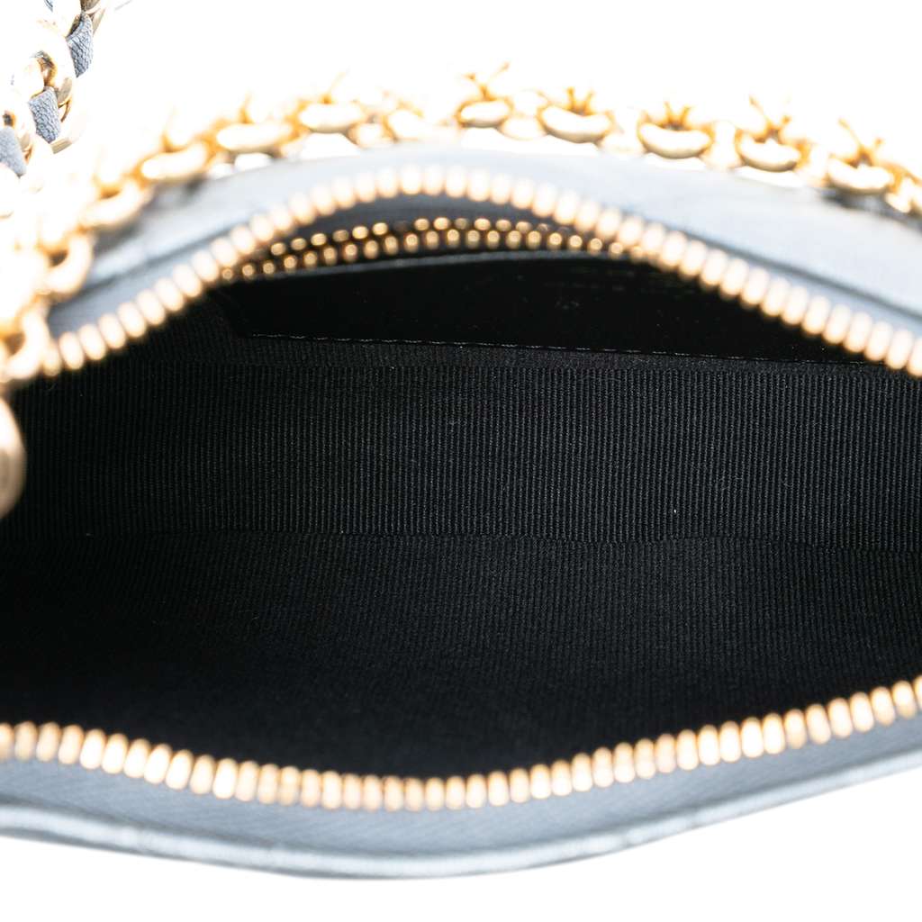 Chanel CC Quilted Metallic Lambskin Logo Chain Satchel - 4