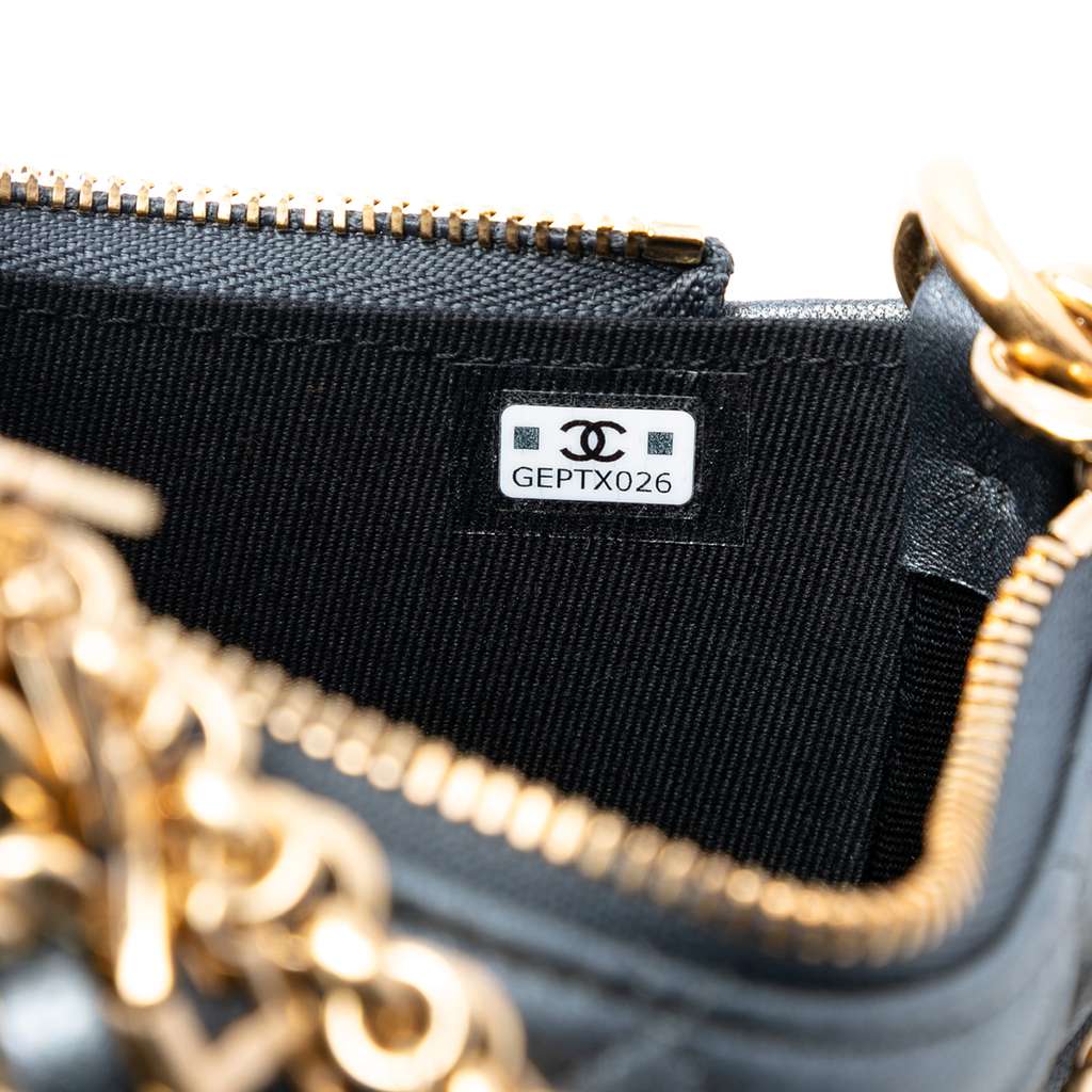 Chanel CC Quilted Metallic Lambskin Logo Chain Satchel - 5