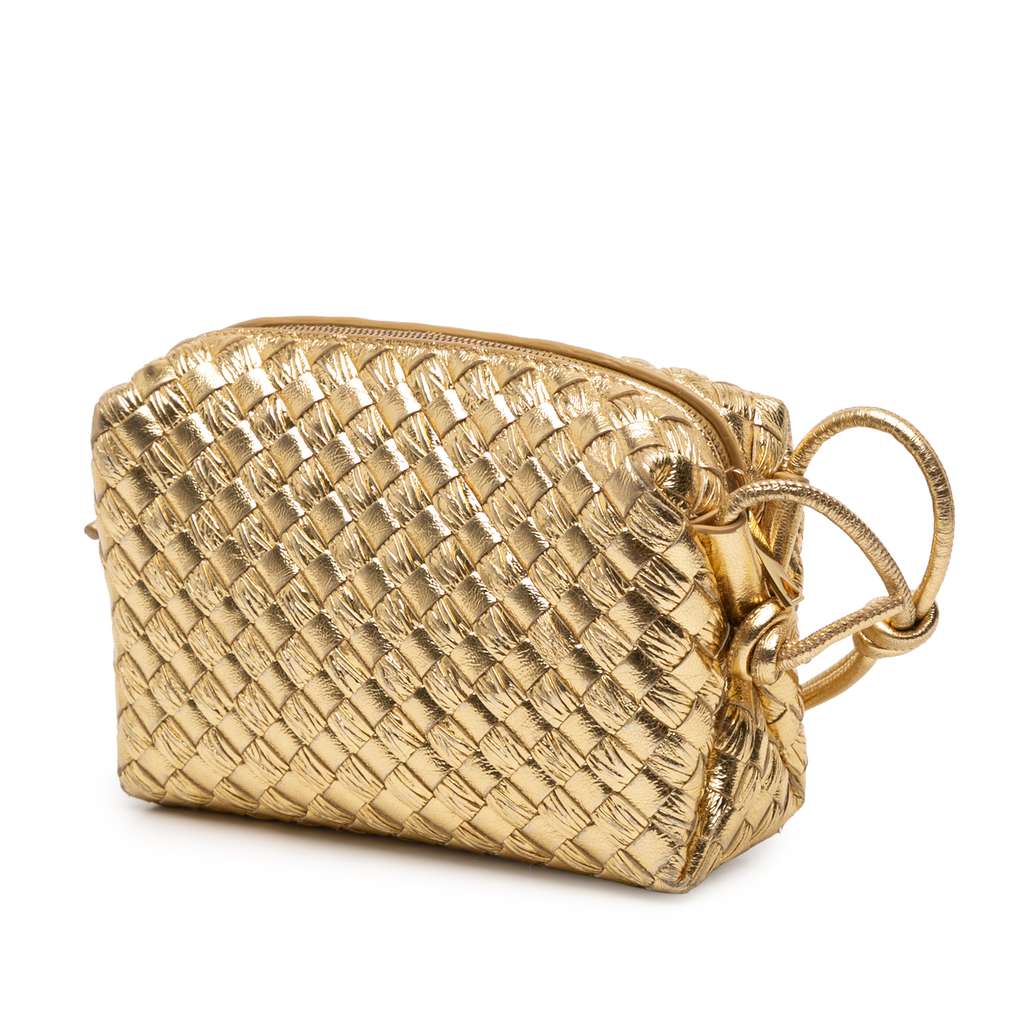 Bottega Veneta Mini Metallic Lambskin Intrecciato Loop Camera Bag - 2