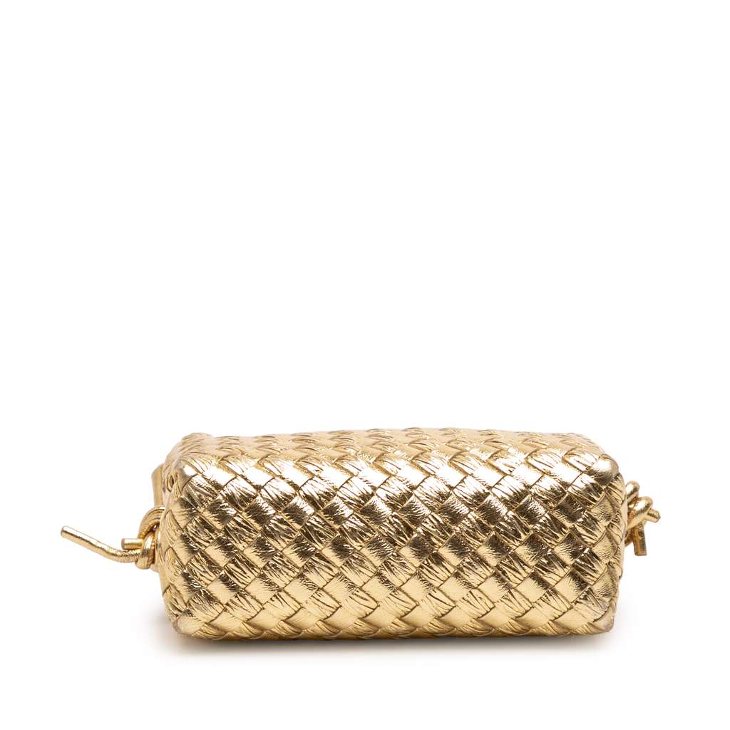 Bottega Veneta Mini Metallic Lambskin Intrecciato Loop Camera Bag - 3