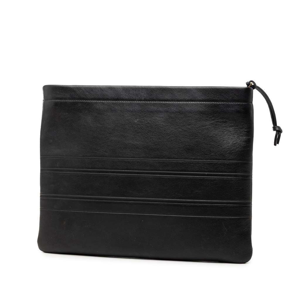 Dior Logo Embossed Leather Clutch - 2