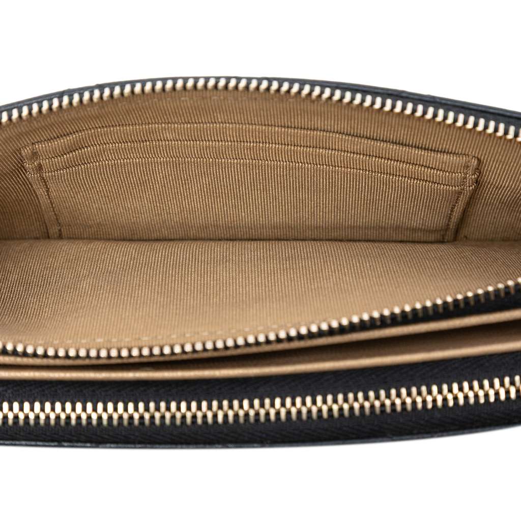 Chanel CC Quilted Goatskin Chic Pearls Double Zip Clutch With Chain - 4