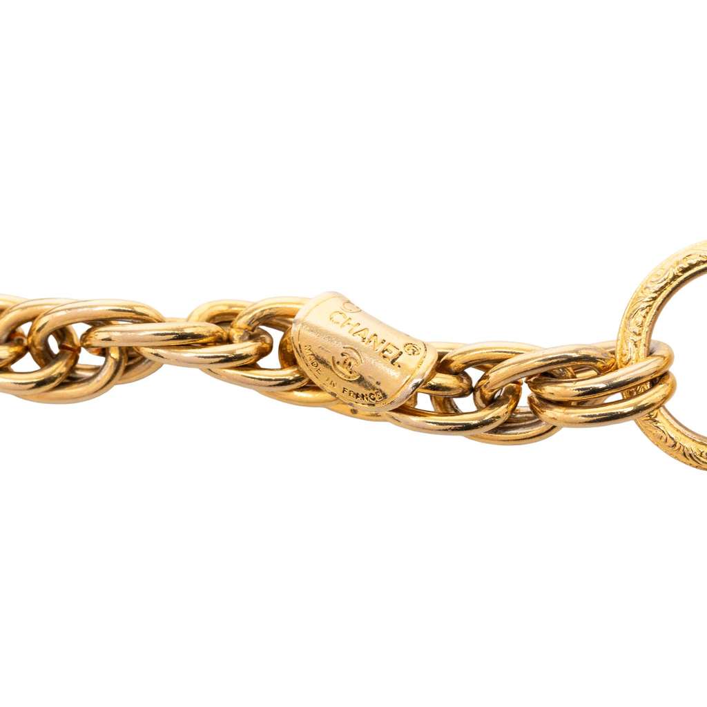 Chanel Gold Plated CC Medallion Pendant Necklace - 4