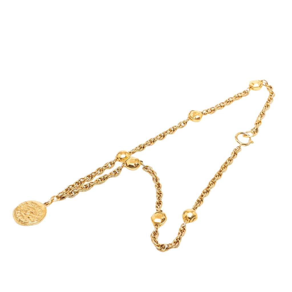 Chanel Gold Plated CC Medallion Pendant Necklace - 5
