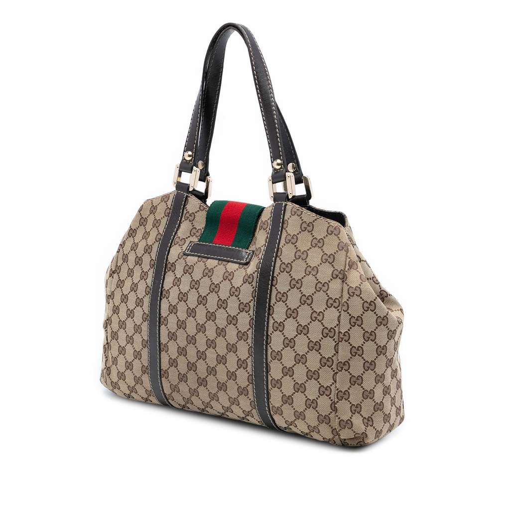 Gucci GG Canvas Web New Ladies Tote - 2