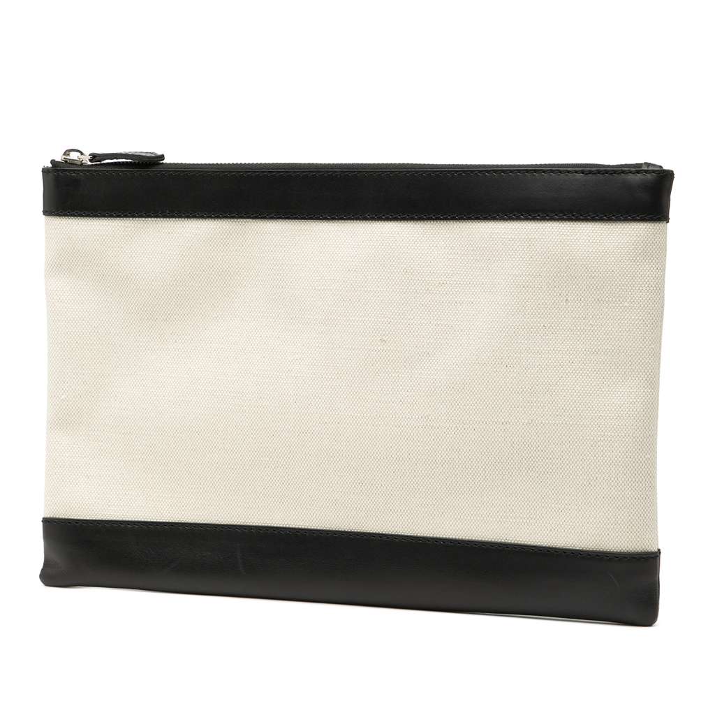 Balenciaga M Canvas Navy Clip Clutch - 2