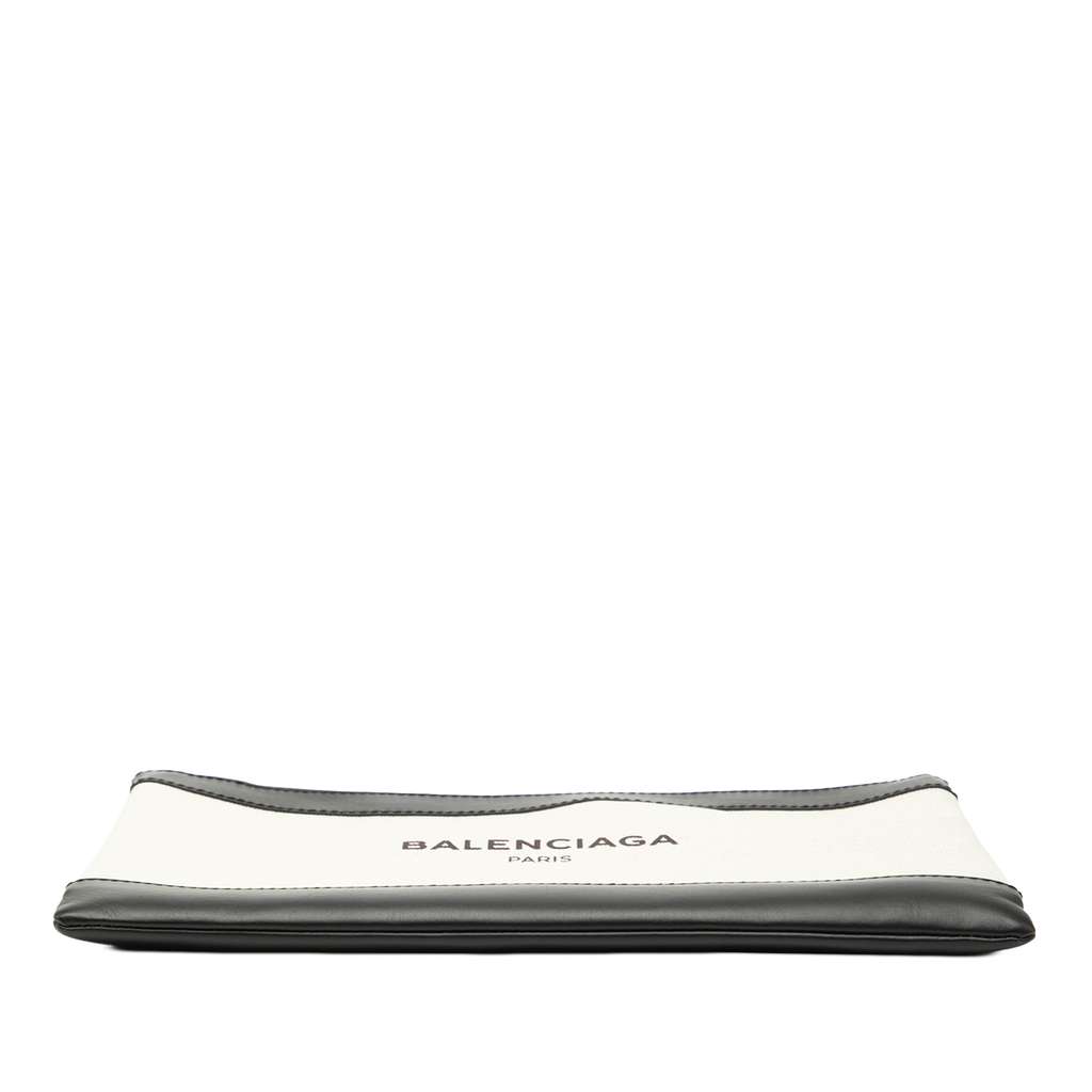 Balenciaga M Canvas Navy Clip Clutch - 3