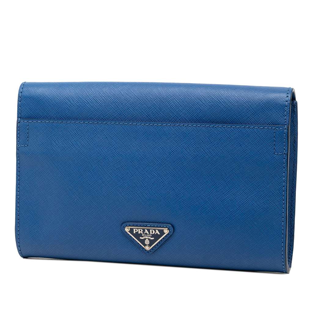 Prada Saffiano Envelope Pushlock Clutch - 2