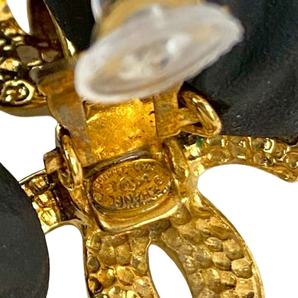 Chanel CC Gold Plated Loop Drop Clip On Earrings - 5