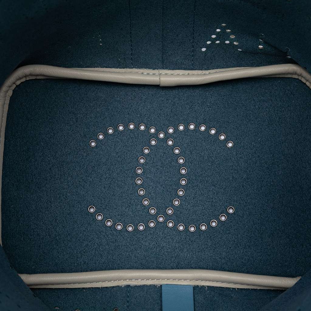 Chanel Small Perforated Calfskin Logo Eyelet Bucket Bag - 4