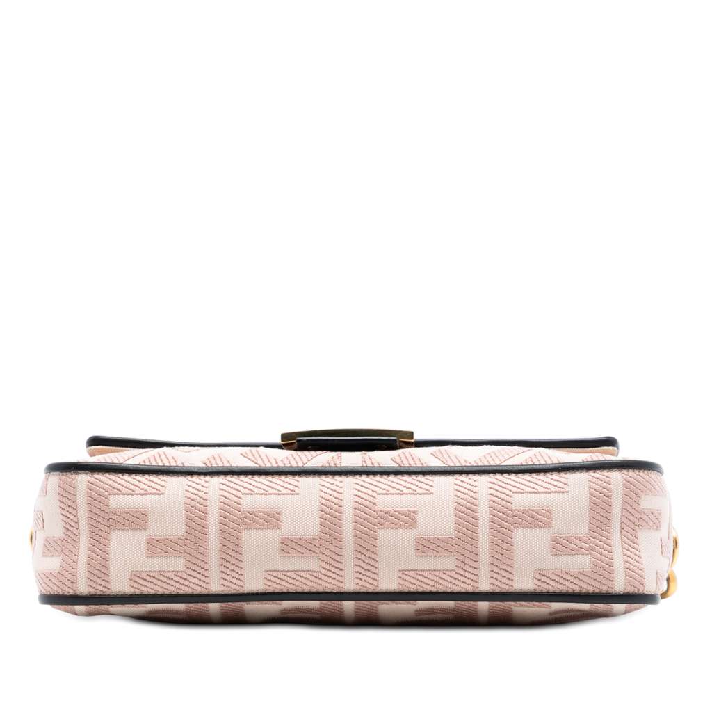Fendi Zucca Embroidered Canvas Baguette Satchel - 3