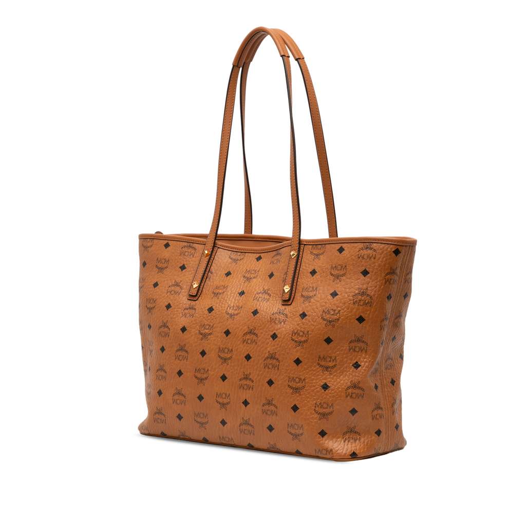 Mcm Medium Visetos Coated Canvas Anya Top Zip Shopper Tote - 2