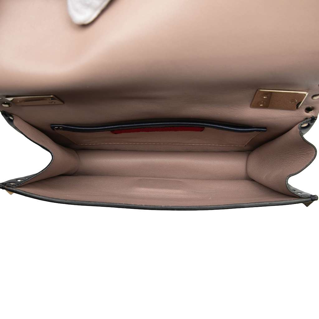 Valentino Leather Rockstud Flap Satchel - 4