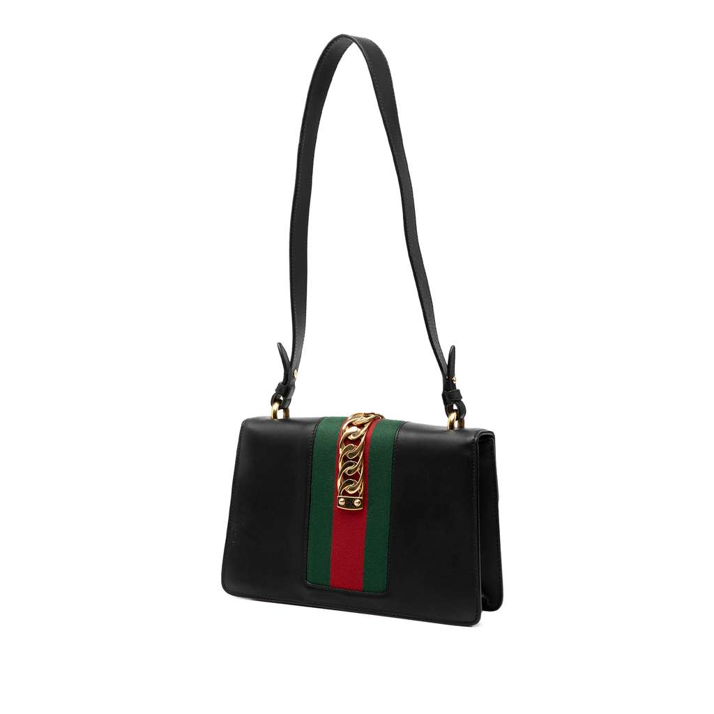 Gucci Small Leather Sylvie Web Satchel - 2