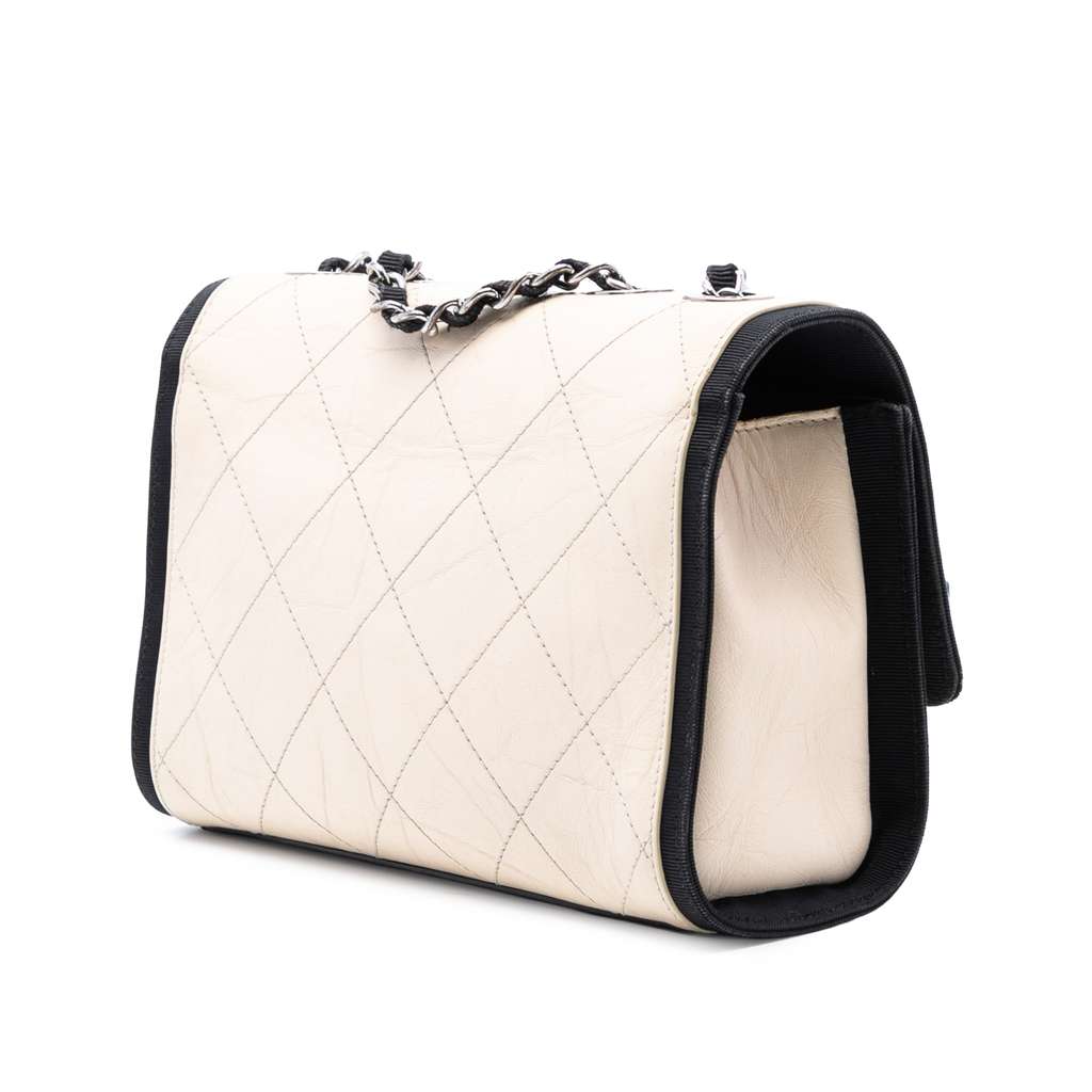 Chanel CC Quilted Crumpled Calfskin and Grosgrain Flap - 2