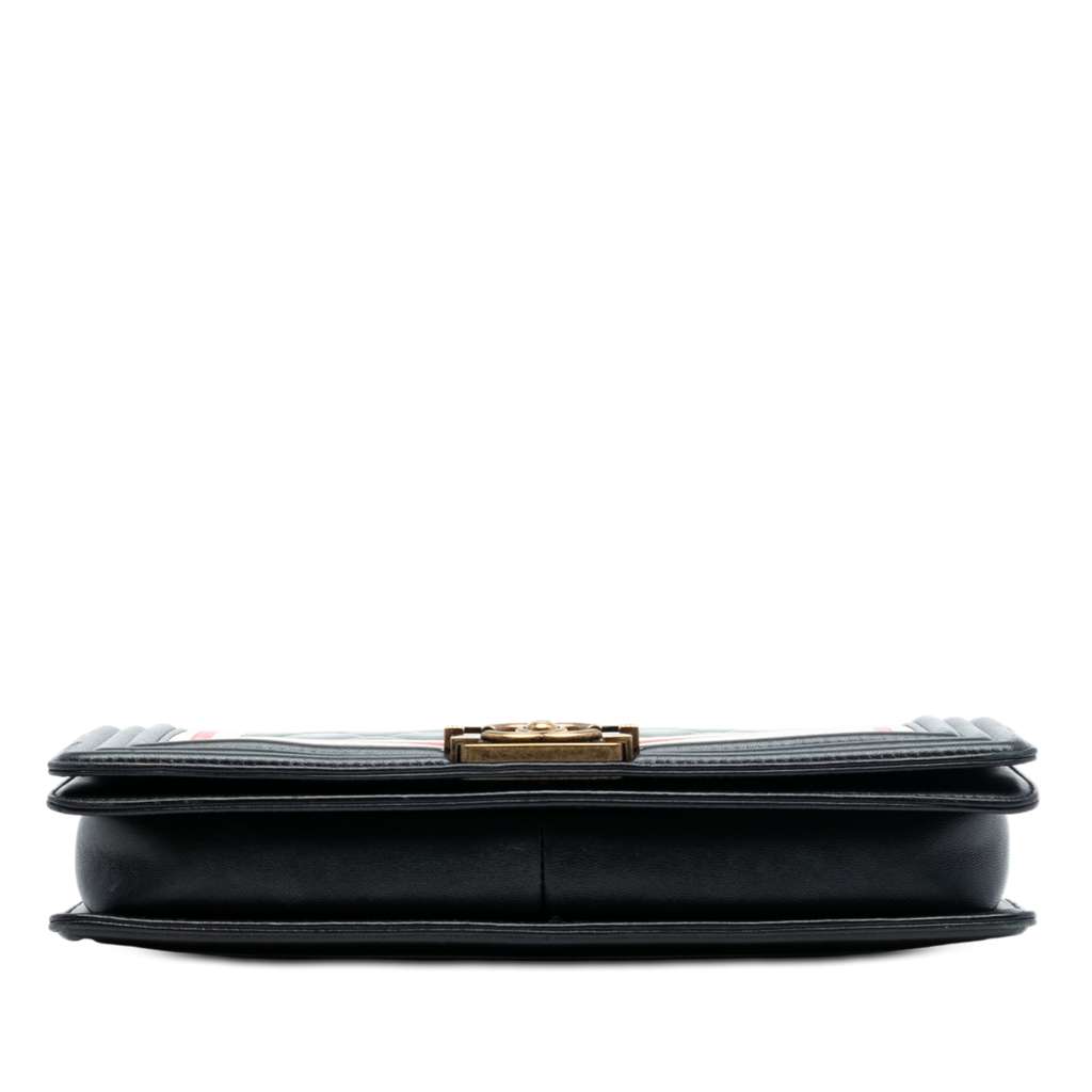 Chanel Old Medium Multicolor Quilted Lambskin Crest Boy Flap - 3