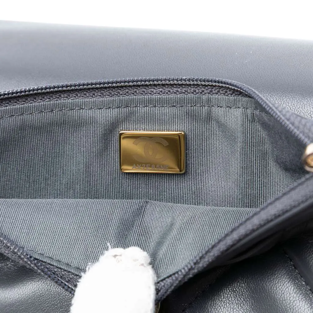 Chanel Quilted Lambskin 19 Wallet on Chain Grey Leather Good - Box View