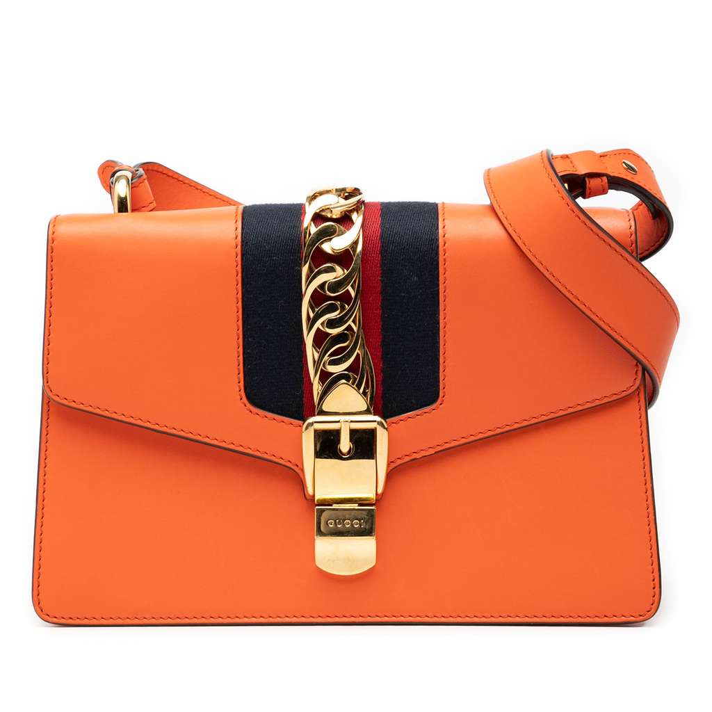 Gucci Small Leather Sylvie Web Satchel