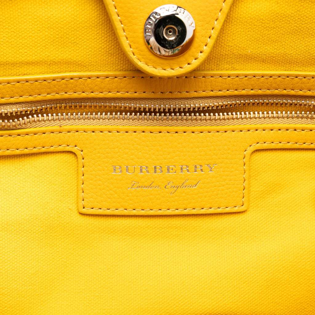 Burberry Small Haymarket Check Floral Print Coated Canvas Canterbury Tote - 5