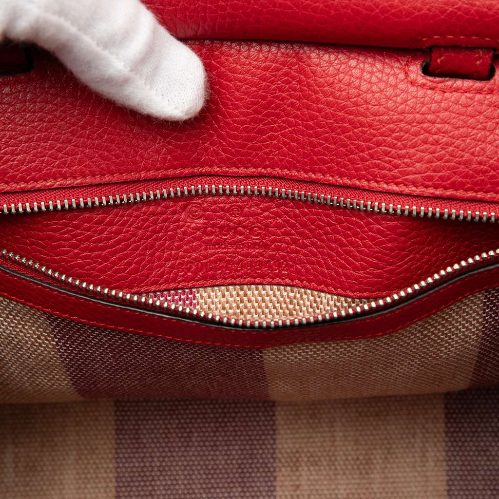 Gucci Small Leather Bamboo Daily Satchel - 5