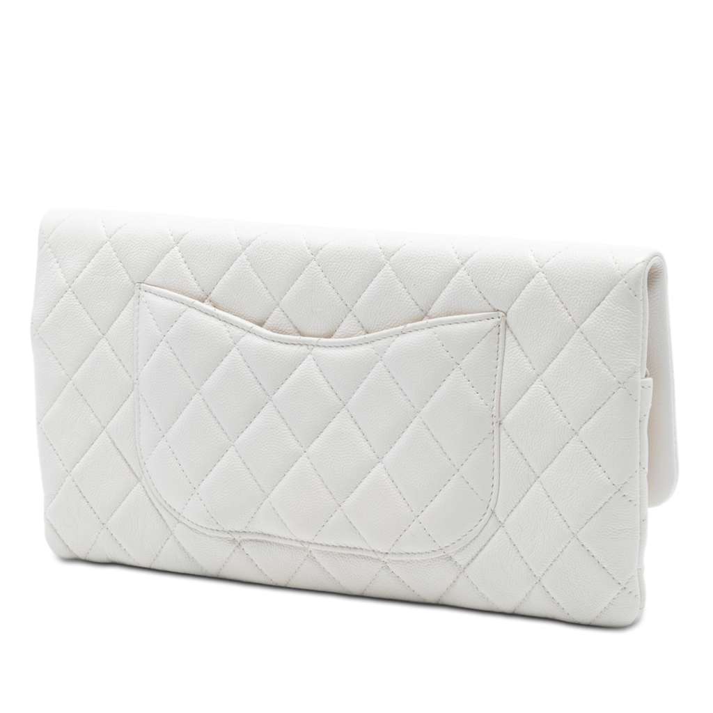 Chanel Quilted Caviar East West Flap Clutch - 2
