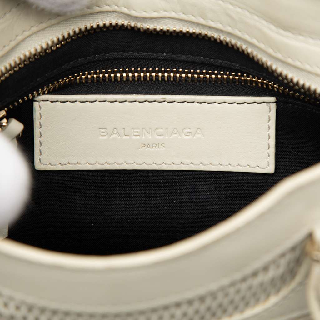 Balenciaga Mini Perforated Leather Motocross Classic City Satchel - 5