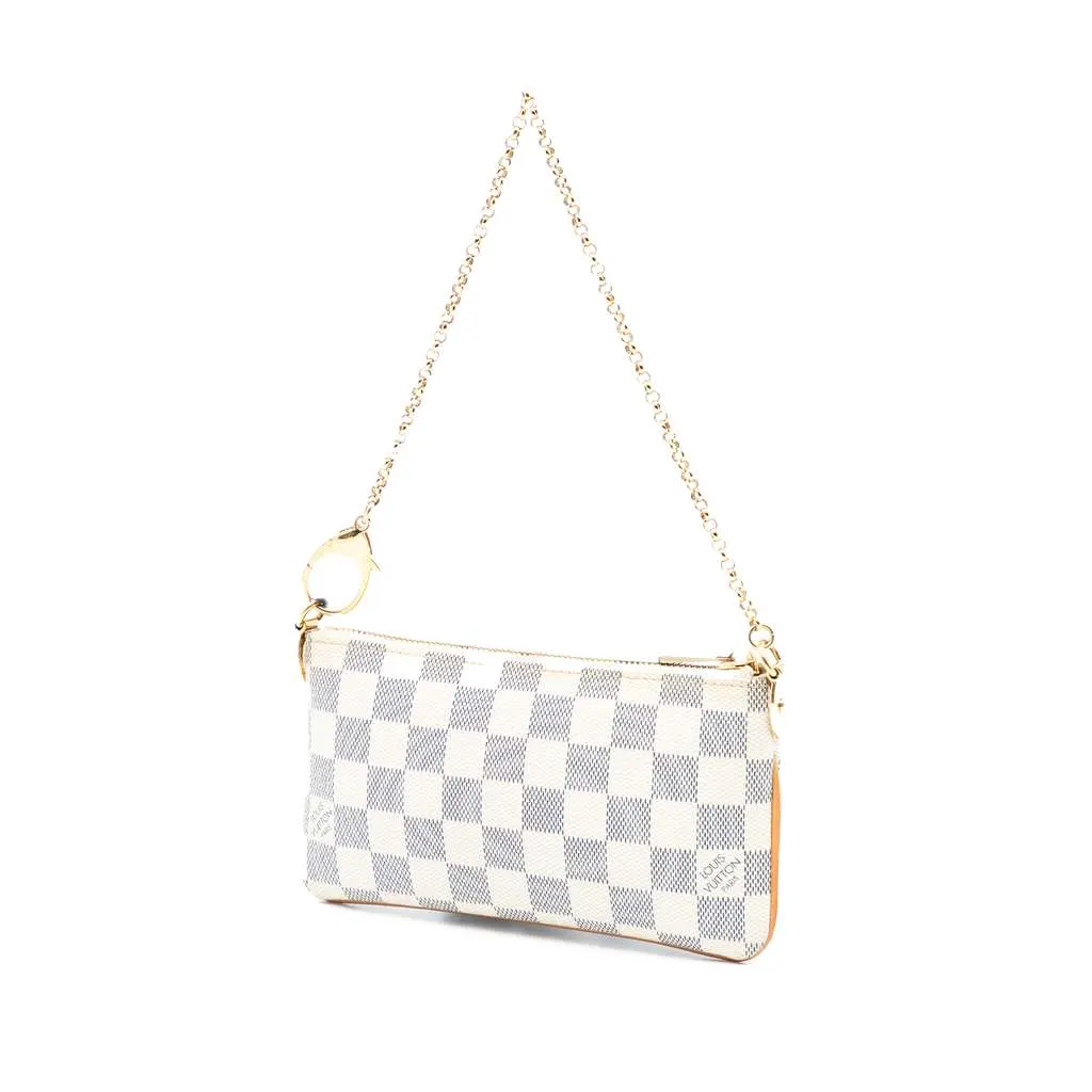 Louis Vuitton Damier Azur Pochette Milla MM White Good - Back View