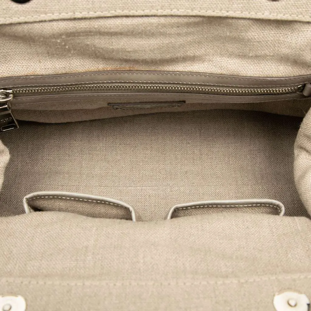Prada Canvas Canapa Mistolino Frame Satchel White Canvas Very good - Model View