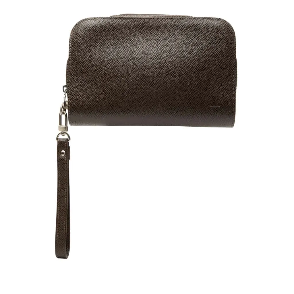 Louis Vuitton Taiga Pochette Baikal Brown Leather Good - Front View