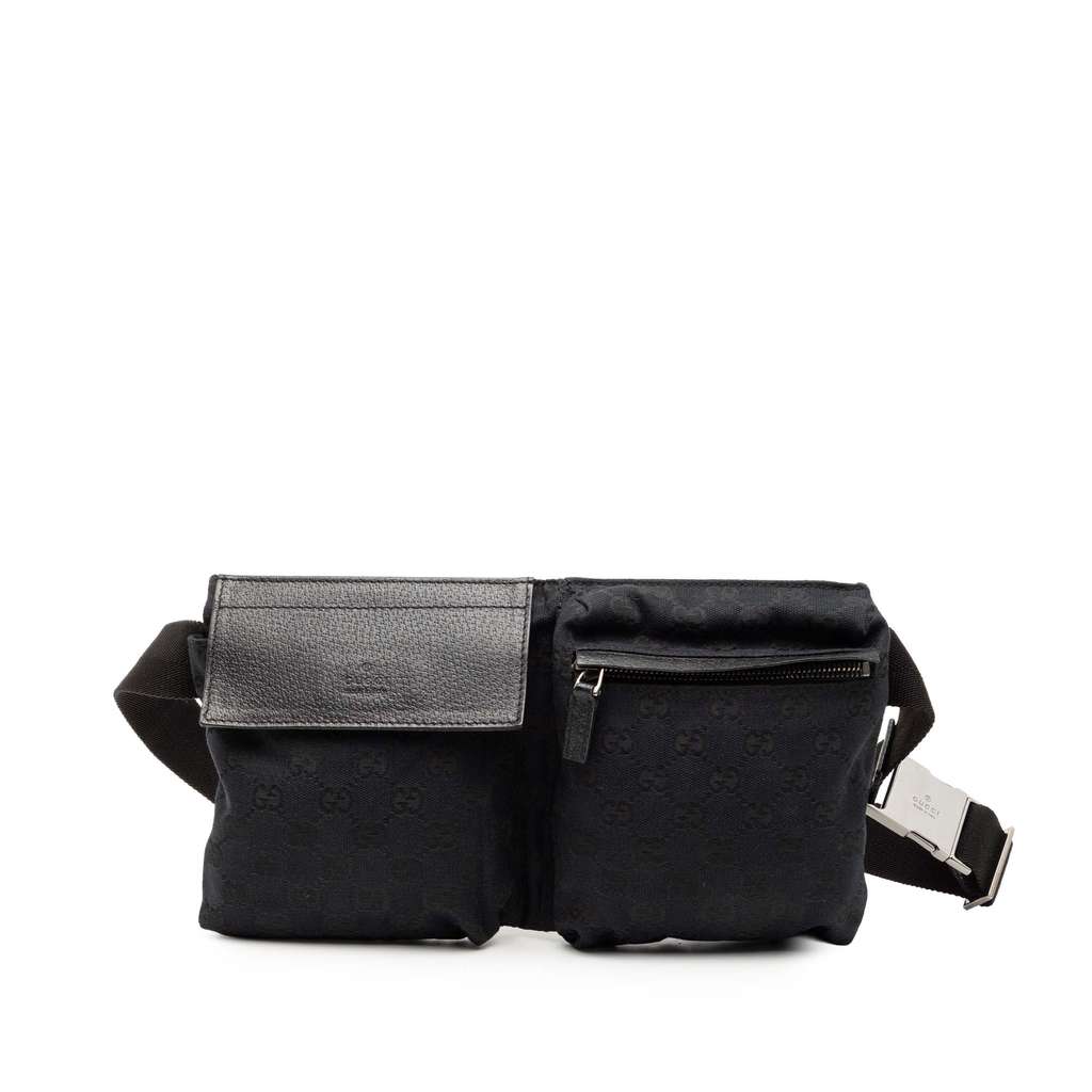 Gucci GG Canvas Double Pocket Belt Bag