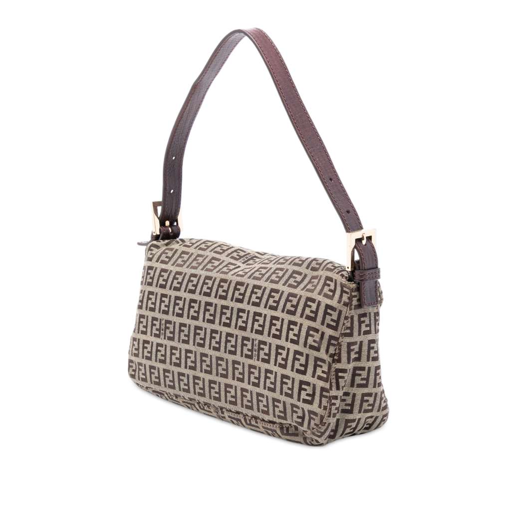 Fendi Zucchino Canvas Double Flap Shoulder Bag - 2