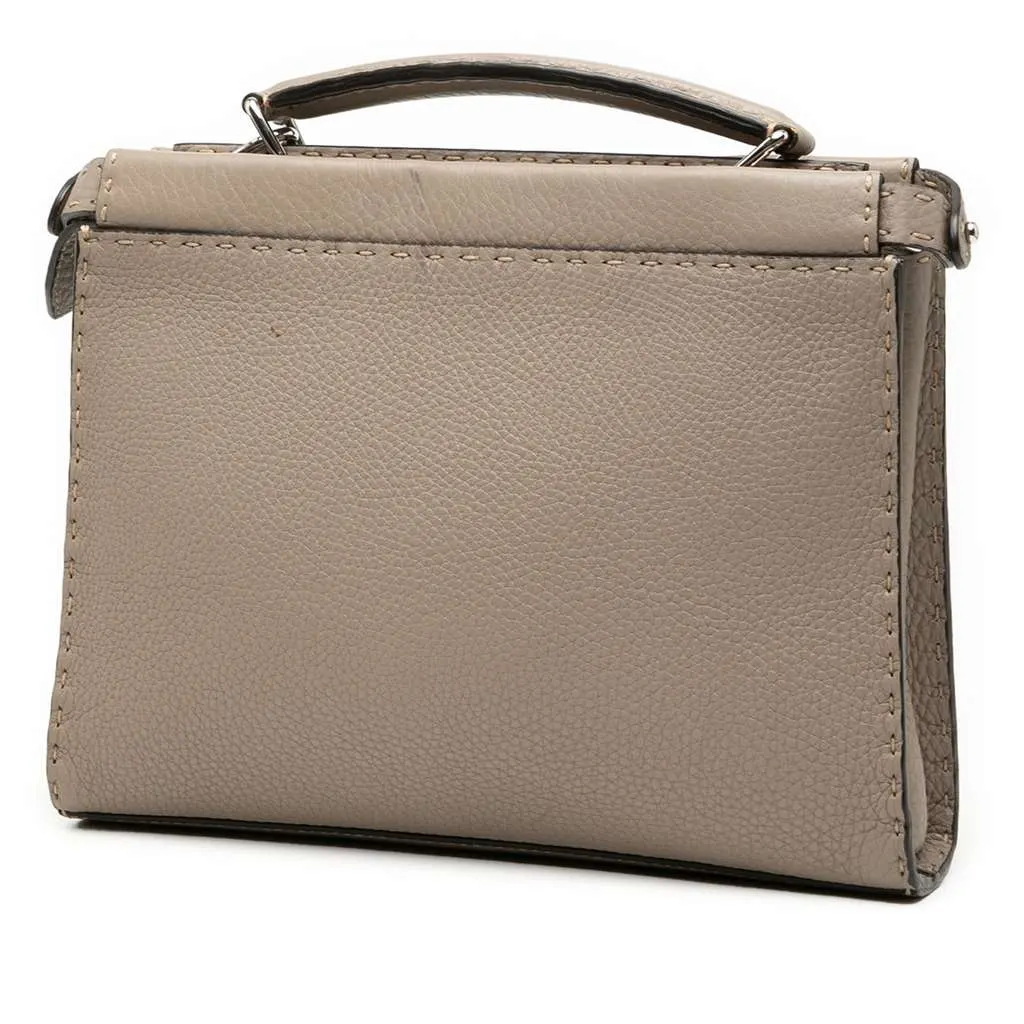 Fendi Sue Tilley Mini Calfskin Romano Selleria Banana Peekaboo Iconic Fit Satchel Brown Leather Very good - Back View
