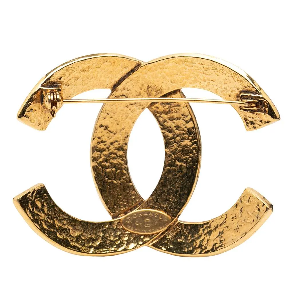 Chanel CC Gold Plated Brooch Gold Metal Very good - Back View