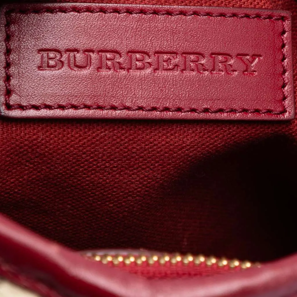 Burberry Small Haymarket Check Coated Canvas Northfield Satchel Brown Canvas Good - Box View