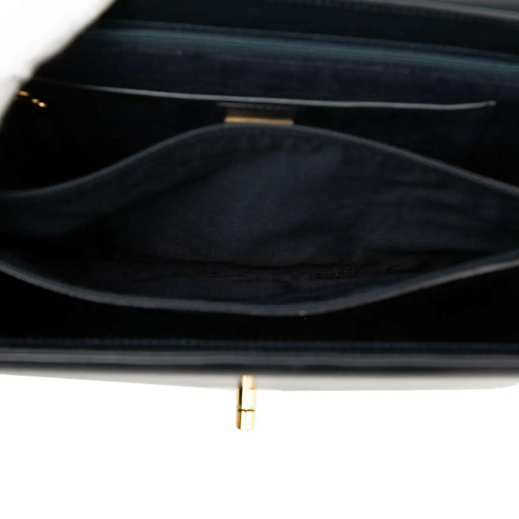 Gucci Calfskin Turnlock Sideline Handbag Blue Leather Very good - Model View