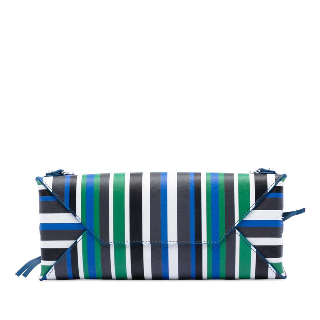 Balenciaga Mini Leather Striped Papier A6 Zip Around Satchel - 3