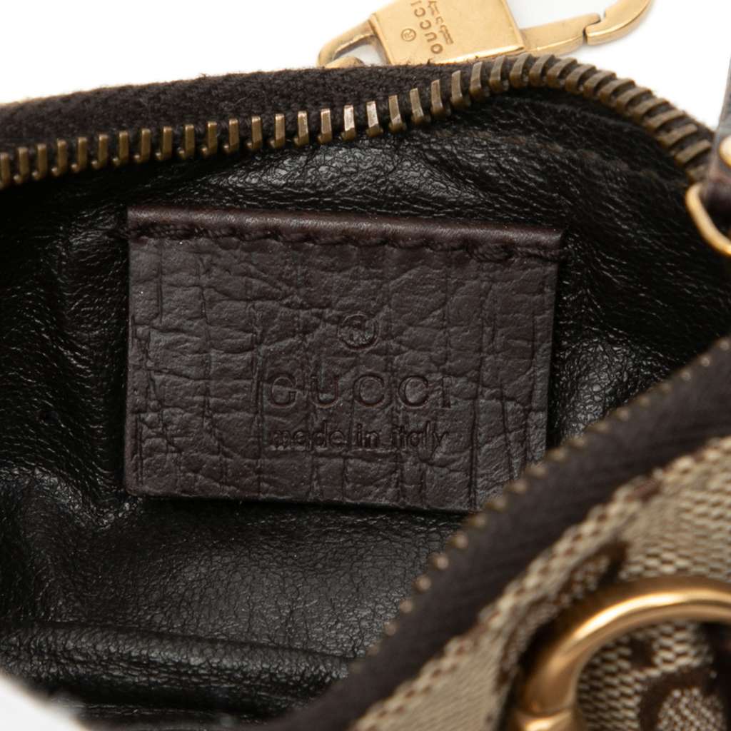 Gucci Mini GG Canvas  Horsebit Chain Coin Pouch - 5