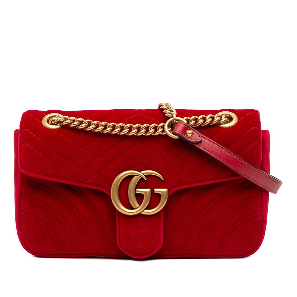 Gucci Medium GG Marmont Matelasse Velvet Shoulder Bag