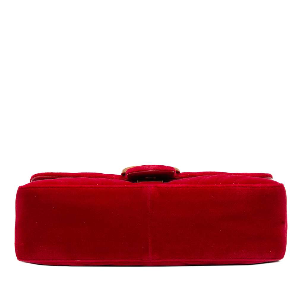 Gucci Medium GG Marmont Matelasse Velvet Shoulder Bag - 3