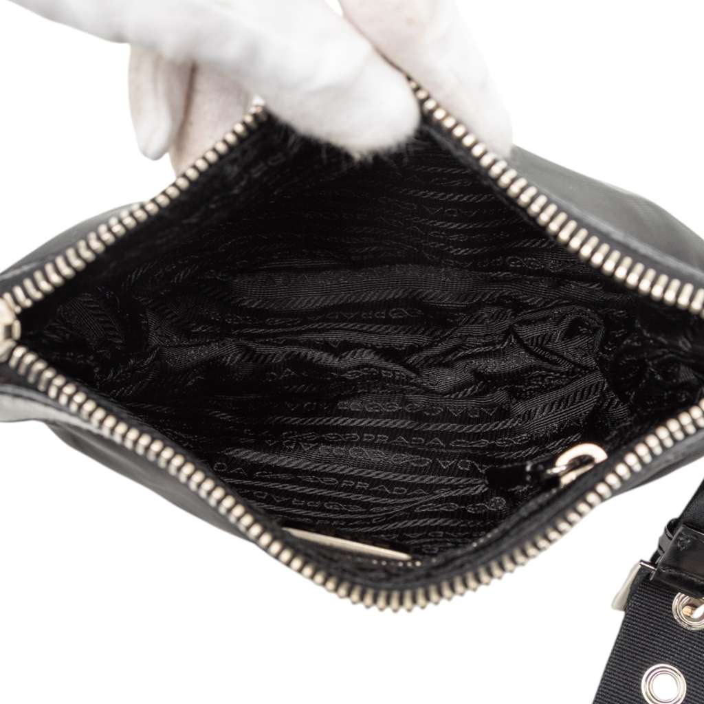Prada Leather Trimmed Tessuto Zip Top Crossbody - 4