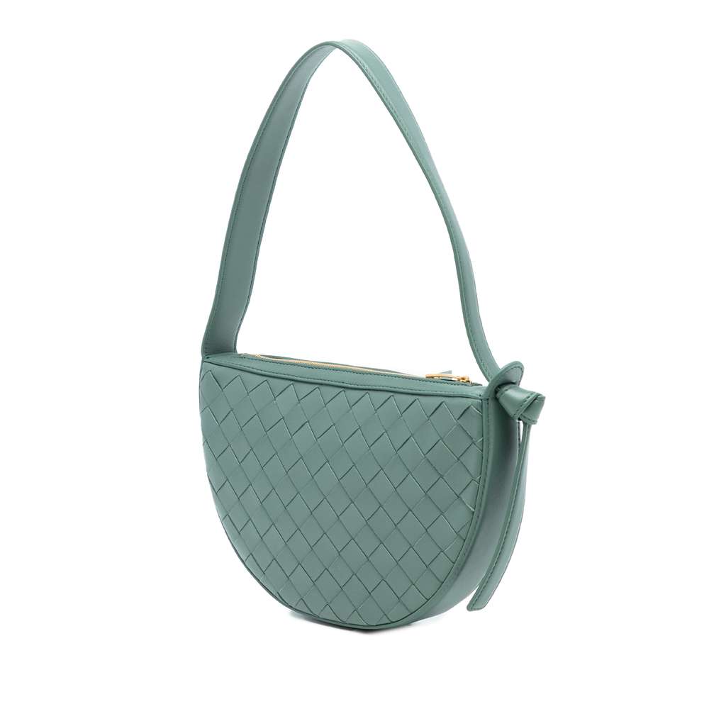 Bottega Veneta Mini Leather Intrecciato Sunrise Hobo - 2