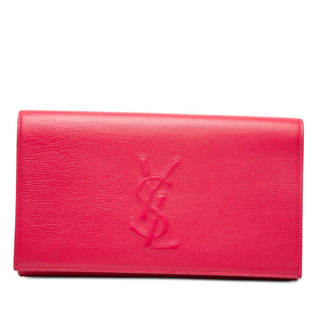 Saint Laurent Large Leather Belle De Jour Clutch